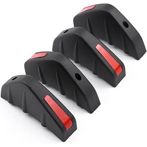 Lntyq 4-teiliger Heckspoiler-Diffusor, Auto-Heckspoiler, Bumper Shark-Heckspoiler, universeller Verschleißschutz-Chassis-Dekorations-Autospoiler (Schwarz/Rot)
