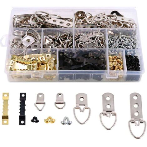 Lntyq 415 Pcs Kit de Support pour Photo Cadre Attache Cadre Crochets de Suspension Photo Crochet Miroir à Suspendre Assortis Accroche Tableau Mur