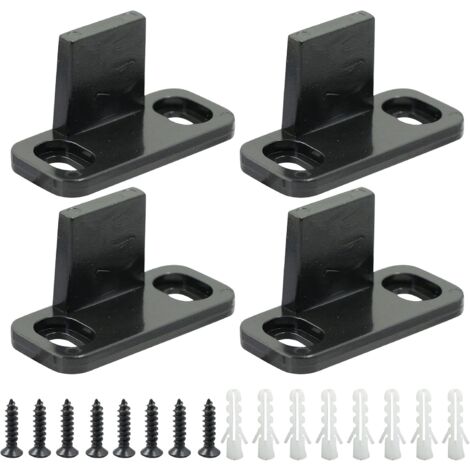 Lntyq 4er-Pack Bodenführungen für Schiebetüren, verstellbare Kunststoff-Laufrollen für Glasschiebetüren, Schranktüren, Scheunentore, Holztüren – Schwarz