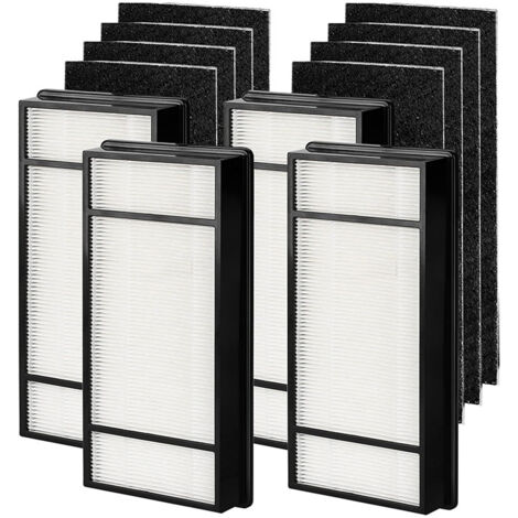 Lntyq 4er-Pack HRF-H1 HRF-H2 (H) Filter + 8er-Pack Kohlevorfilter, kompatibel mit Honeywell HPA060, HPA160, HPA050, HPA150, HHT055, HHT155