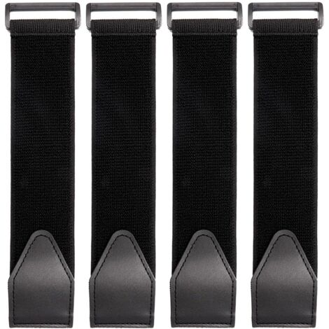 Lntyq 4er-Pack schwarze elastische Bänder mit umgekehrter Schnalle, Bänder, Gepäckgurte, verschiedene Befestigungsgurte, geeignet für Yogamatten, Schläuche, Gepäck