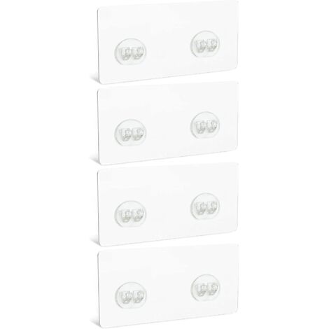 Lntyq 4er-Pack selbstklebende Duschregalhaken, transparente Wandhaken für Badezimmerregal, Eckkorb, Seifenschale, Badezimmer, Toilette