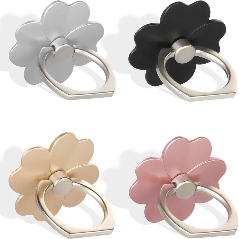 Image of 4er-Set Handyhalterungen mit Ring und 360°-Drehung für Samsung, iPhone, pc und Smartphones - Lntyq