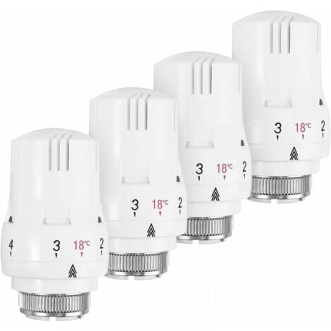 Lntyq 4er-Set Thermostatkopf, Thermostat-Heizkörperventil, Thermostat-Heizkörperkopf, Thermostat-Heizkörperventil M30 x 1,5
