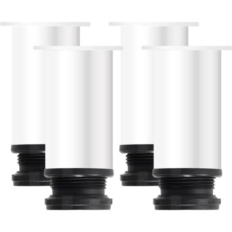 Lntyq 4er-Set Tischbeine aus Metall, verstellbares Bein 8 cm, verstellbares Bein für Möbel, Bettfüße, weißes Möbelbein, Sofabein, verstellbares Tischbein