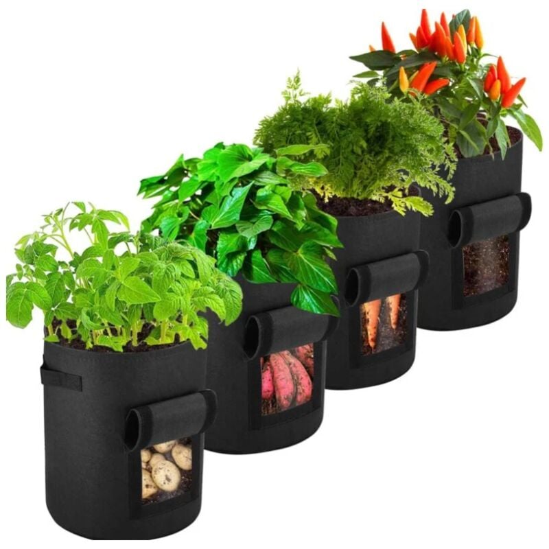 4pcs Sacs de Plantation de Pommes de Terre, Sac Non tissé, Sac de Plantation de Plantes,Convient aux Sacs de Plantation de Pommes de Terre, tomates,
