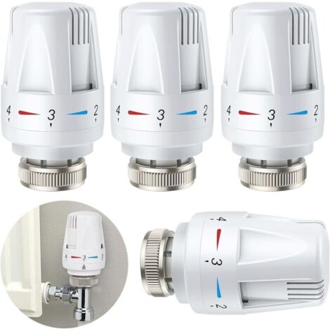 Lntyq 4pcs Tête de radiateur thermostatique, Tête thermostatique, raccord M30 x 1,5,Tête thermostatique Intelligente pour Thermostat Intelligent et Pack Chauffage collectif