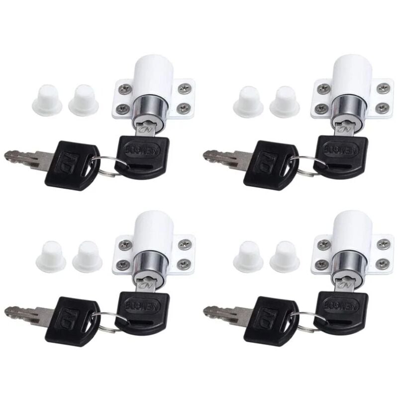 Lntyq - 4pcs Verrous de Fenêtre Porte Coulissante Patio Embrailleur Bloc Baie Vitrée Coulissante Verrouillage Coulissant Serrure Porte Coulissant