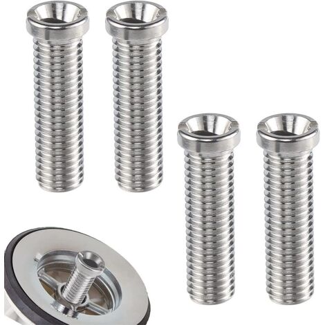 Lntyq 4PCS Vis pour Panier d'évier Acier Inoxydable 30mm M12 Vis de Bonde en Acier Évier Panier Vis pour Bouchon de Crépine de Lavabo -Argent