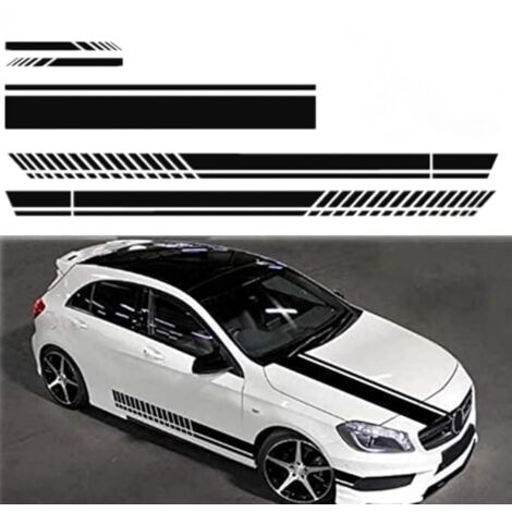 Lntyq 5 Stück Auto-Motorhauben-Streifenaufkleber, Grafik-Aufkleber, Vinyl, Autokarosserie, Rennsport, Rückspiegel-Aufkleber, Auto-Dekoration, kompatibel mit freier Größe