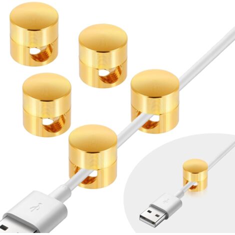 Lntyq 5-teiliges Kabelmanagement-Set für den Schreibtisch, 2-in-1 Mehrzweck-Kabelhalter, Kabelclip für Nachttisch, Kabelmanagement zu Hause oder an der Wand
