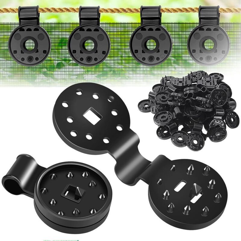 50 Pièces Clips Plastiques pour Toile D'ombrage, Clips de Fixation pour Bache, Clip Spécial avec Œillet en Plastique, pour Filet Occultant, Filet