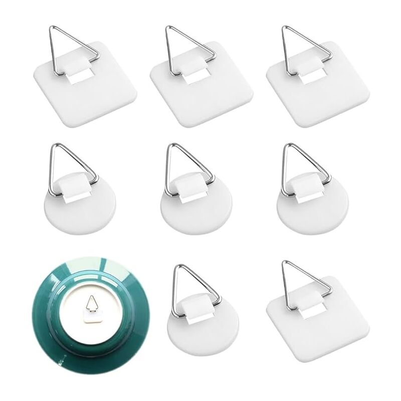 Lntyq - 50 Pièces Crochets Adhésifs Accroches Tableaux Adhésives Supports Adhésifs Attache Cadre Adhésif Supports Verticaux Adhésifs Supports de