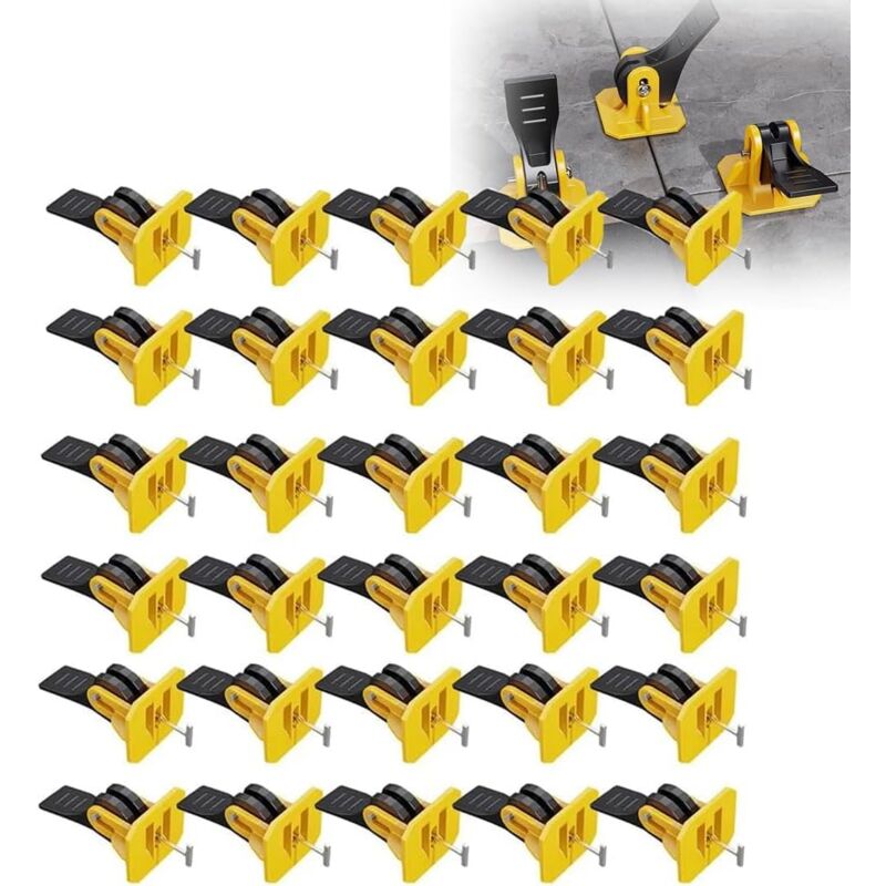 50 pièces Système de Mise à Niveau des Carreaux, Tile Leveling System, Cales de carrelage, Croix de joint 2mm, kit de niveleur de carreaux