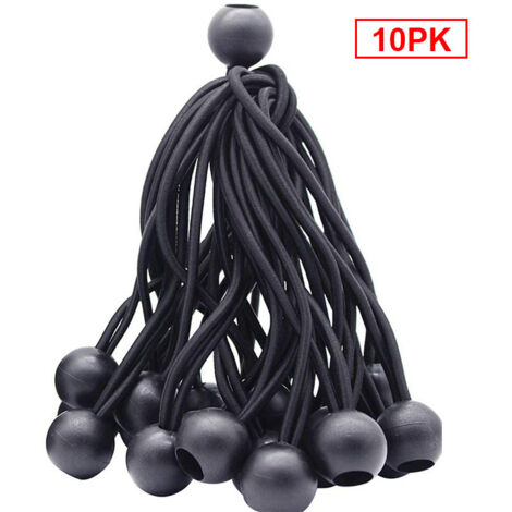 Lntyq 50 Stück elastische Kugelspanner, Planenspanner für Pavillon, Camping, Zeltschnüre, Vorhänge, Verlängerungsgeschirr, 15 cm (schwarz)