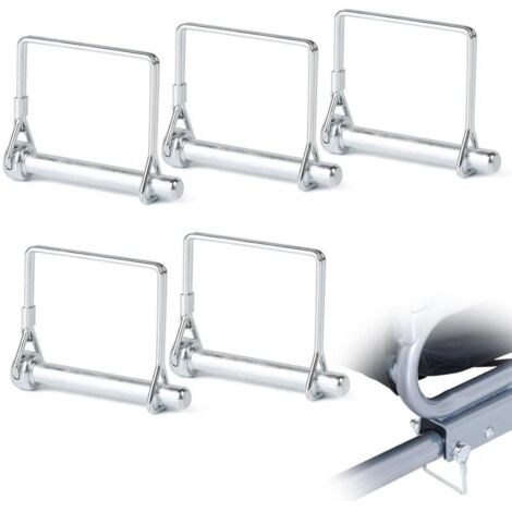 Lntyq 5pcs 8x60mm Goupille de Blocage, Automatique de Sécurité de Verrouillage Carrée avec Fermeture à Encliquetage pour Remorques, Tracteurs, Camions à Bascule de Jardin de Pelouse de Clip Agricole
