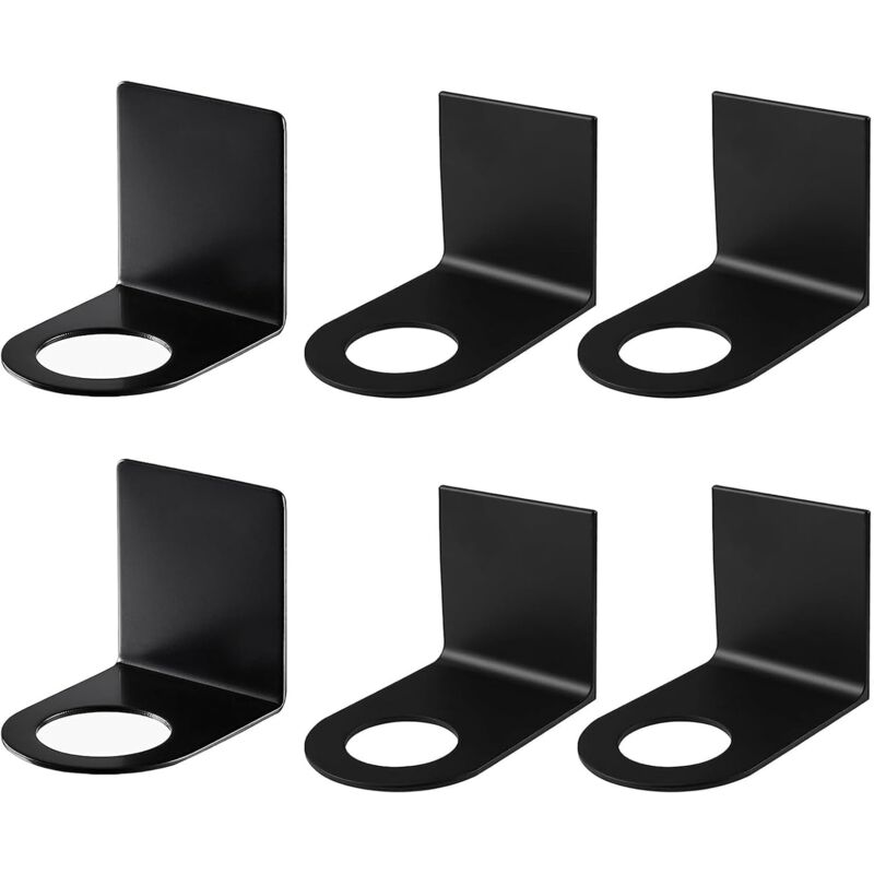 6 Pièces Support Mural pour Pompe à Main, Porte Distributeur Crochet, Bouteille Mural Auto-Adhésif Porte, Acier Inoxydable Porte-Shampooing pour