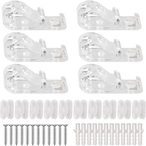 Lntyq 6 Sécurité des enfants crochet à clips en P transparent avec 10 Connecteur de chaîne de stores en plastique 12 Vis+12 Piliers en Plastique Utilisé Pour le contrôle