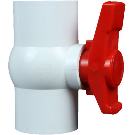 Lntyq 6 Stück 40 mm PVC-Kugelhahn, Wasserhahn-Absperrventil, 90-Grad-Griffhahn, Rohrverbindungsstücke