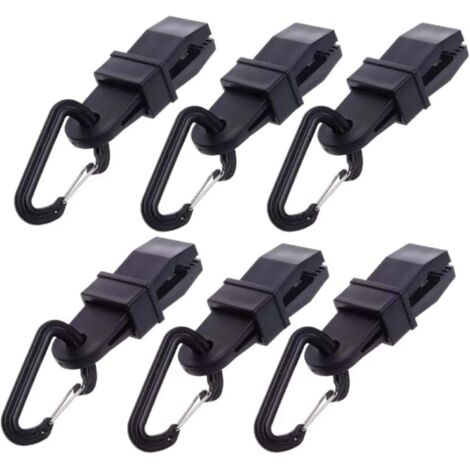 Lntyq 6 Stück Camping Karabiner Tarp Clip Tarp Clip Set Plane mit Clip für Campingzelt, wiederverwendbares Zeltclip-Zubehör für Outdoor-Camping-Aktivitäten