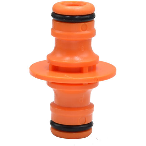 Lntyq 6 Stück Doppel-Rohrverbinder mit Außengewinde, Rohrverschraubungen zum Verbinden von Gartenschläuchen (Orange)