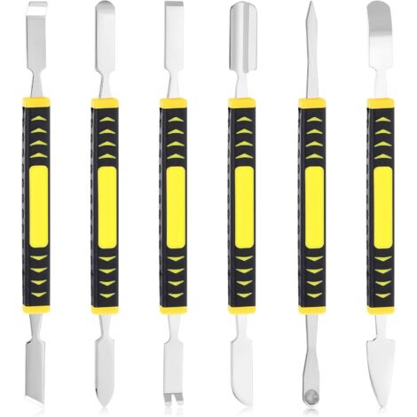Lntyq 6 Stück kleine Brechstangen aus Metall zur Reparatur von Haushaltsgeräten für Handys, Computer, Brillen, kleine digitale Geräte