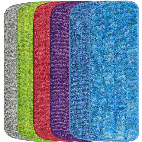 Lntyq 6 Stück Mopp-Ersatz, Ersatz-Reinigungsbezug, Mopp-Ersatzpads, Mikrofaser-Sprühbesen für Sprühmopps, 42 x 14 cm