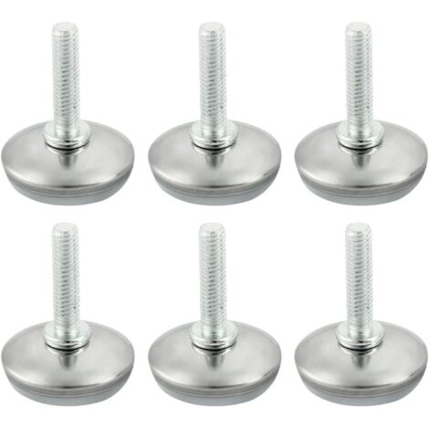 Lntyq 6 Stück verstellbare Möbelfüße, Nivellierpolster, Basisbein, Tischbein, Stuhl, verstellbarer Bodenschutz, M6 x 25 mm