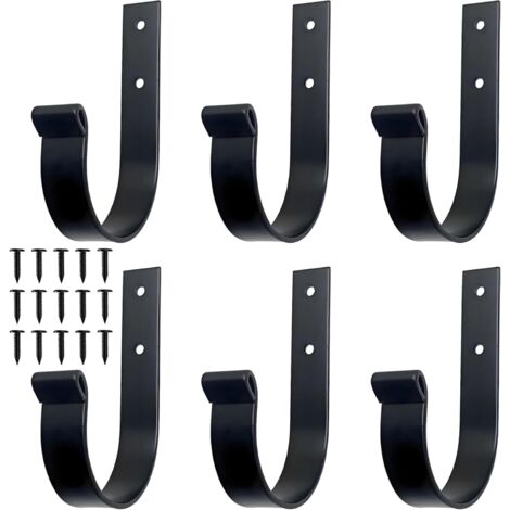 Lntyq 6-teiliges Garderoben-Set zur Wandmontage mit Haken, inklusive Schrauben, Handtuchhalter für Badezimmer und Badezimmer, zum Aufhängen von Mänteln, Jacken, Hüten und Handtüchern (Schwarz)