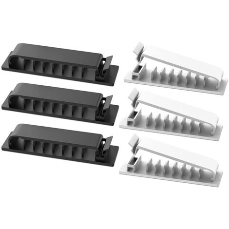 Lntyq 6-teiliges Kabelclip-Set, selbstklebende Kabelmanagement-Organizer, Schreibtischhalterung für Zuhause/Büro/Auto/Handy/USB-Kabelmanagement