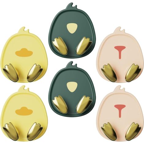 Lntyq 6-teiliges Wand-Haken-Set, selbstklebende Regalhaken, Klebestreifen, leerer Schwammspender, Toilettendichtmittel, Türhüften
