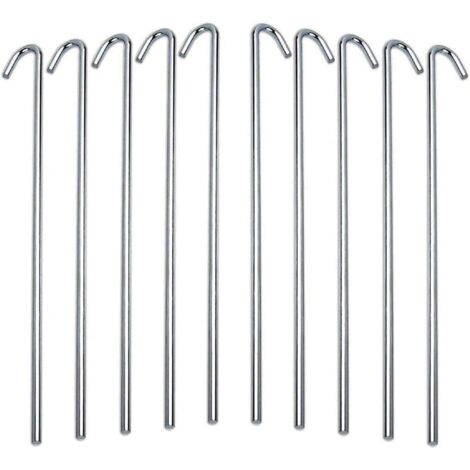 Lntyq 60 Stück Zeltheringe aus Metall, 20 cm, verzinkte Zeltheringe, robuste Stahlheringe, Einfassungszaunhaken für Camping, Reisen, Wandern, Gartenarbeit, Zeltplane, Markisen