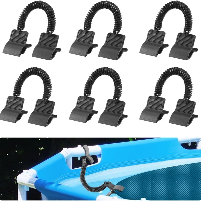 Lntyq - 6pcs Clips Couverture Piscine pour Piscines Hors Sol, Clips de Fixation de Couverture Solaire Pare-Vent Clips de Couverture Solaire de