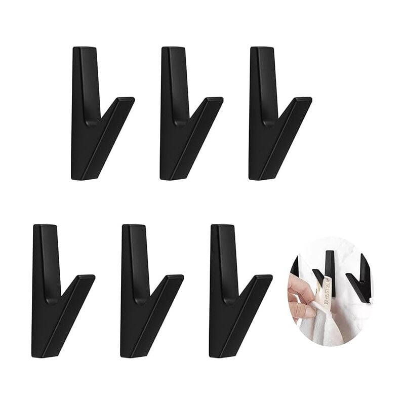 Lntyq 6PCS patere murale salle de bain,porte manteau mural,crochet salle de bain,pour cuisine, crochet salle de bain,bureau, placard,