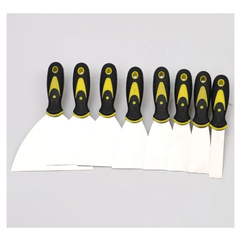 8 Pièces Couteau à Enduire, Better Jeu de Spatules en Acier Inoxydable Spatule Bricolage 24/40/49/63/74/98/124/150 mm pour diy Décoration Enlèvement