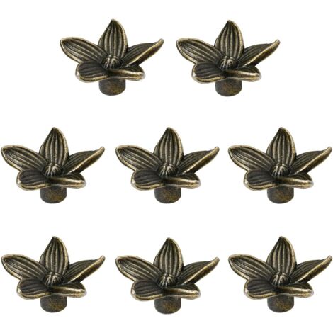 Lntyq 8-teiliges Möbelknopf-Set, 28 mm Möbelgriffe, Türknöpfe mit Schrauben, blumenförmige Schranktürknöpfe, Schranktürknöpfe, Schubladenknöpfe für Kommoden und Kleiderschränke