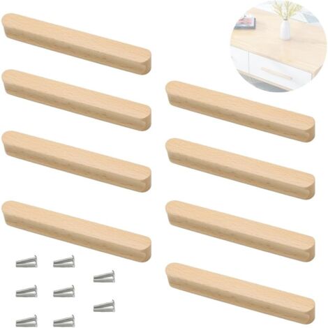 Lntyq 8-teiliges Set Möbelgriffe aus Holz – Türknöpfe für Schränke, Kleiderschränke, Schubladen, Badezimmer, Büros, Küchen, Möbel