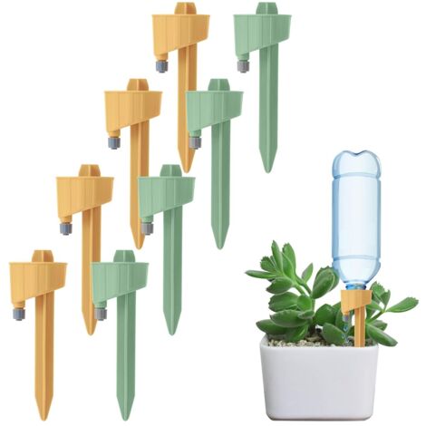 Lntyq 8er-Pack verstellbare automatische Bewässerungsgeräte, einfache Bewässerungsspikes für Topfpflanzen, Blumen, Gärten, Zimmerpflanzen