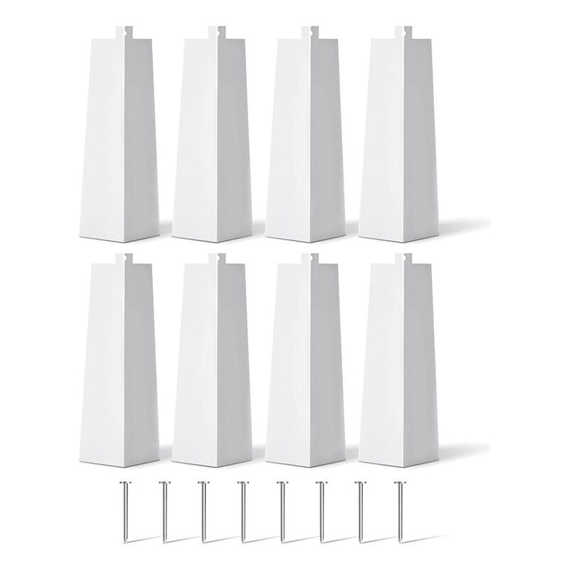 8pcs Coins de Bardage en Aluminium, 21,5x6,3cm Bardage Aluminium Exterieur Métal Blanc Aluminum Siding Corners Garniture d'Angle avec 8 Clous pour