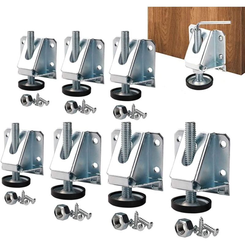 Lntyq - 8Pcs Niveleurs RéGlables Robustes, Pieds De Nivellement pour Meubles, Anti-Shake Glide Tapis Meubles Pieds De Table Protection De Plancher