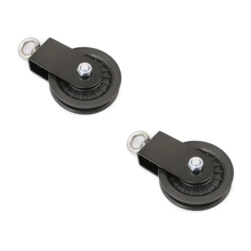 90 mm Poulie pour Cable, Poulie de Fitness, Accessoire de Bricolage Poulie de Levage pour Câble Métallique Corde, Charge 150 kg(2pièces) - Lntyq