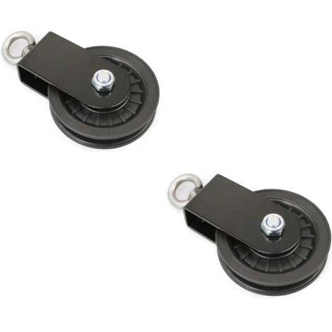 Lntyq 90 MM Poulie pour Cable, Poulie de Fitness, Accessoire de Bricolage Poulie de Levage pour Câble Métallique Corde, Charge 150 kg（2pièces）