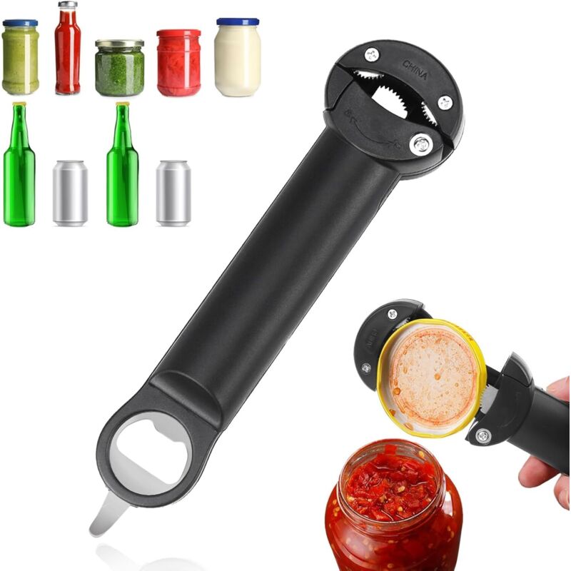 Lntyq Abrelatas, abridor de frascos, abridor de botellas manual multifunción para niños mayores y personas con artritis.