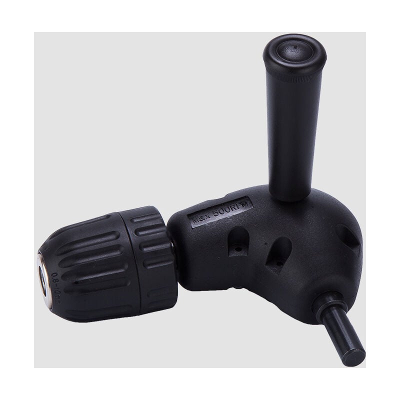 Lntyq Adaptateur de mandrin de perceuse 9,5 mm 3/8", rallonge de coude à angle droit à tige ronde à 90 degrés avec mandrin de tige accessoire de