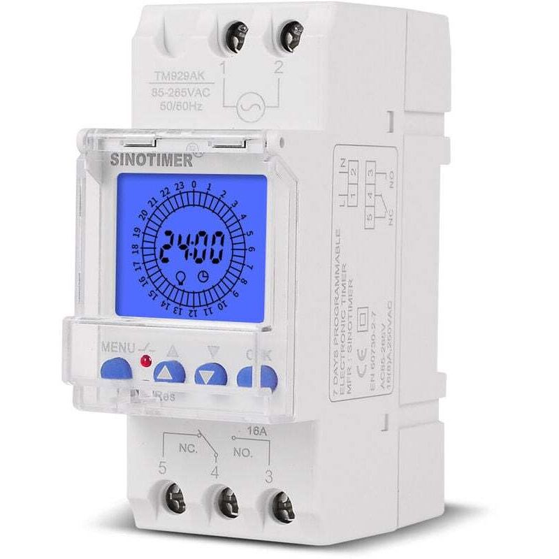 Lntyq - Affichage lcd numérique 24 heures Horloge électronique 85-265 v Heures sur rail din Commutateur de minuterie analogique intelligent