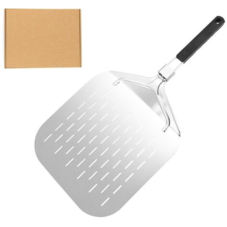 Lntyq Aluminium Pizzaschieber, perforierter Pizzaspatel, 32cm das ideale Pizzazubehör