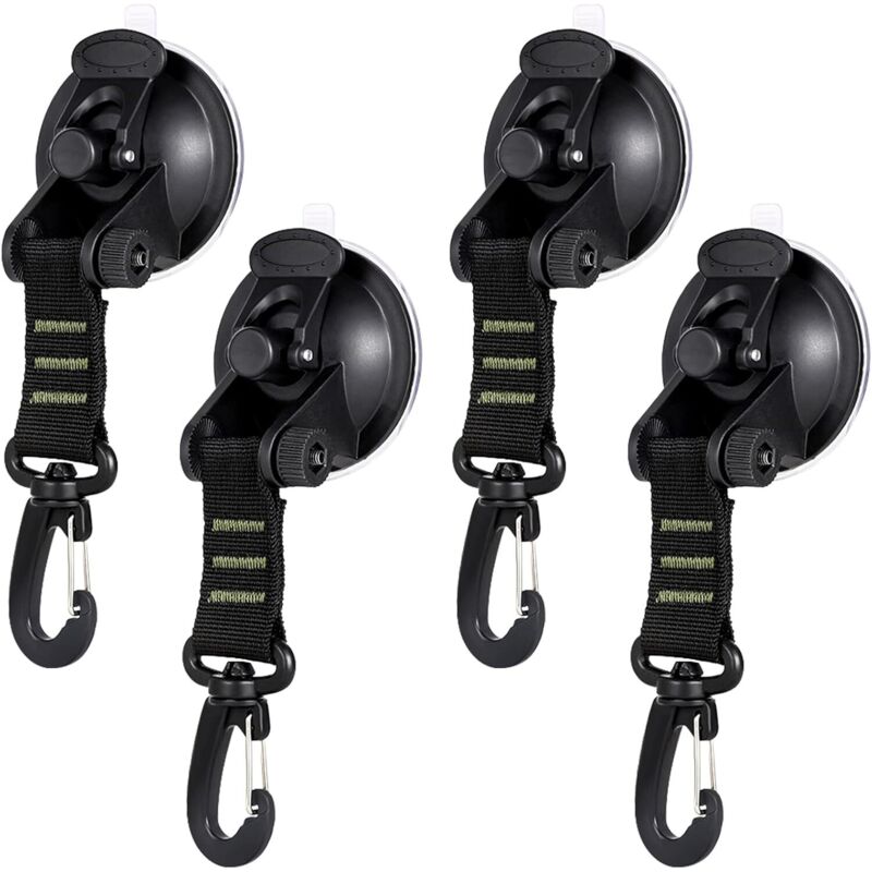 Ancre à Ventouse 4PCS Ventouses d'ancrage, Ventouse de Camping avec Fixation, Crochet d'Arrimage pour Tendeurs de Voiture, Auvents, Voiture Bateau