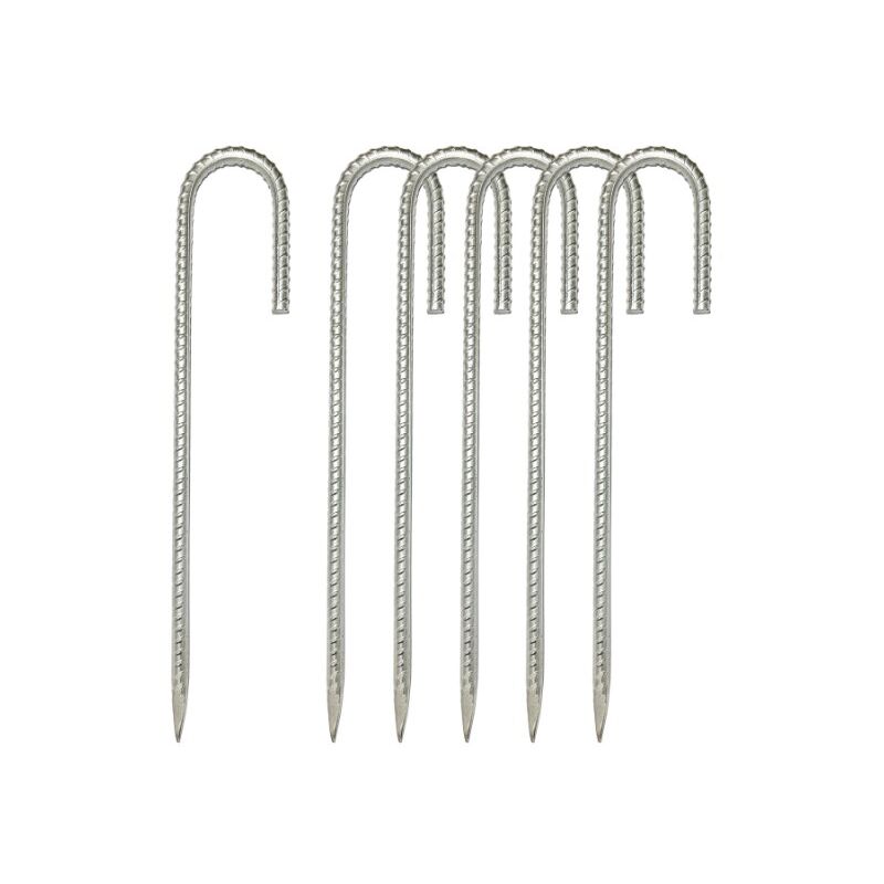 Ancres de Sol en Lot de 6, Piquets de Tente en Acier renforcé,piquets de Fixation avec Crochet en j, 12 Pouces Trampoline auvent ancrage au Sol en