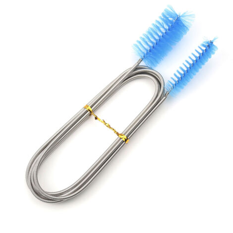Lntyq Aquarium-Reinigungsbürste, flexible doppelseitige Aquarium-Bürste aus Edelstahl, Aquarium-Zubehör für das Aquarium, Zuhause, Küche, 155 cm