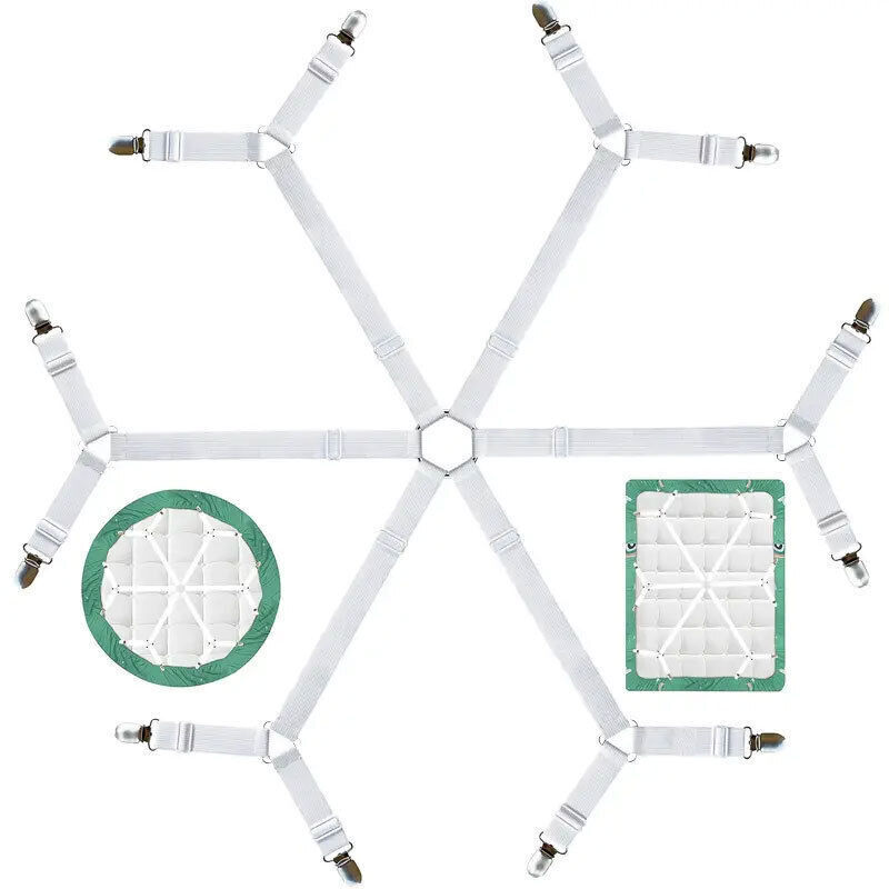 Attache Drap Housse, Tendeur Drap Housse, Sangle Matelas, Elastique Drap Housse, Sangle Drap Housse, Clips à 3 Voies et 6 Côtés, Convient Aux